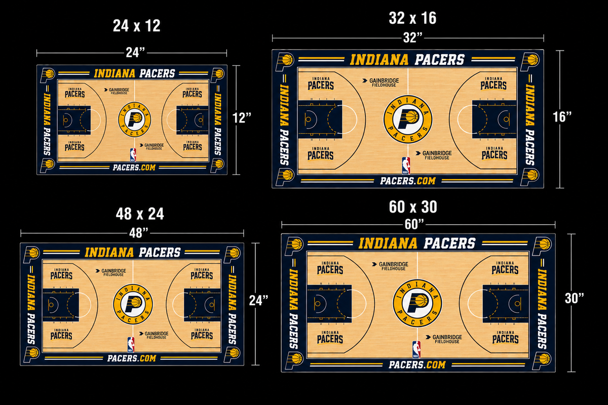 Indiana Pacers Basketball Court Acrylic Glass Wall Art