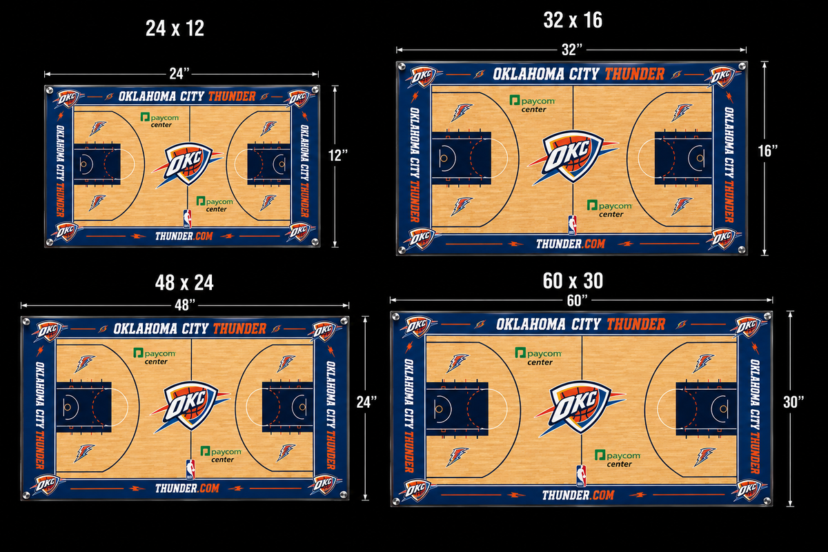 Oklahoma City Thunder Basketball Court Acrylic Glass Wall Art