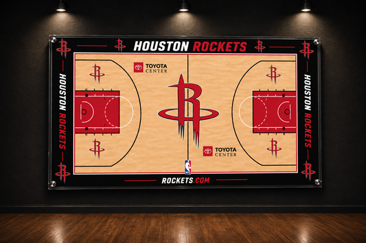 Houston Rockets Basketball Court Acrylic Glass Wall Art