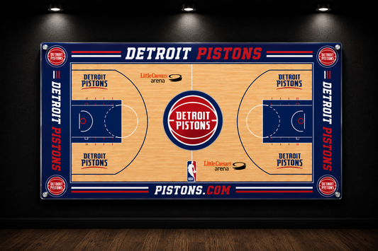 Detroit Pistons Basketball Court Acrylic Glass Wall Art
