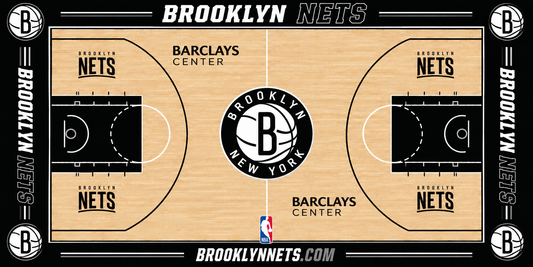 Brooklyn Nets Basketball Court Acrylic Glass Wall Art