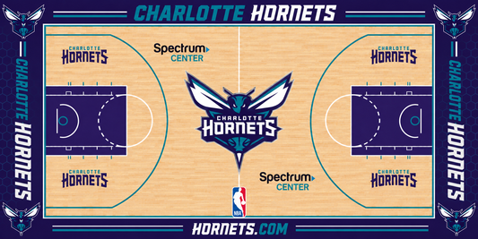 Charlotte Hornets Basketball Court Acrylic Glass Wall Art