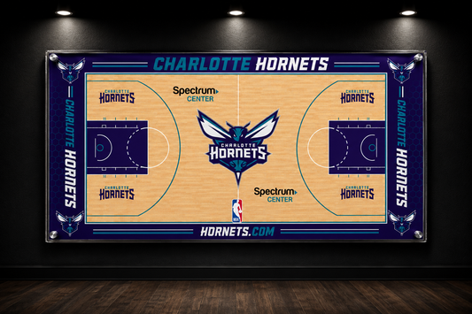 Charlotte Hornets Basketball Court Acrylic Glass Wall Art
