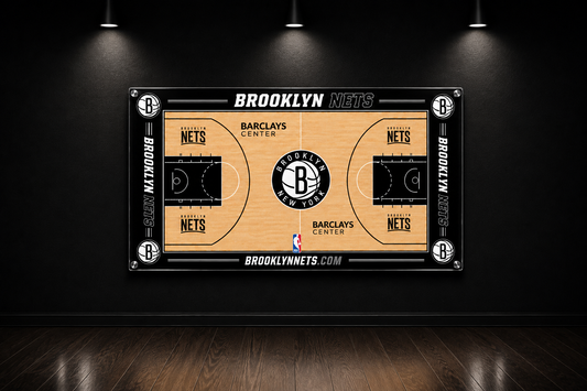 Brooklyn Nets Basketball Court Acrylic Glass Wall Art