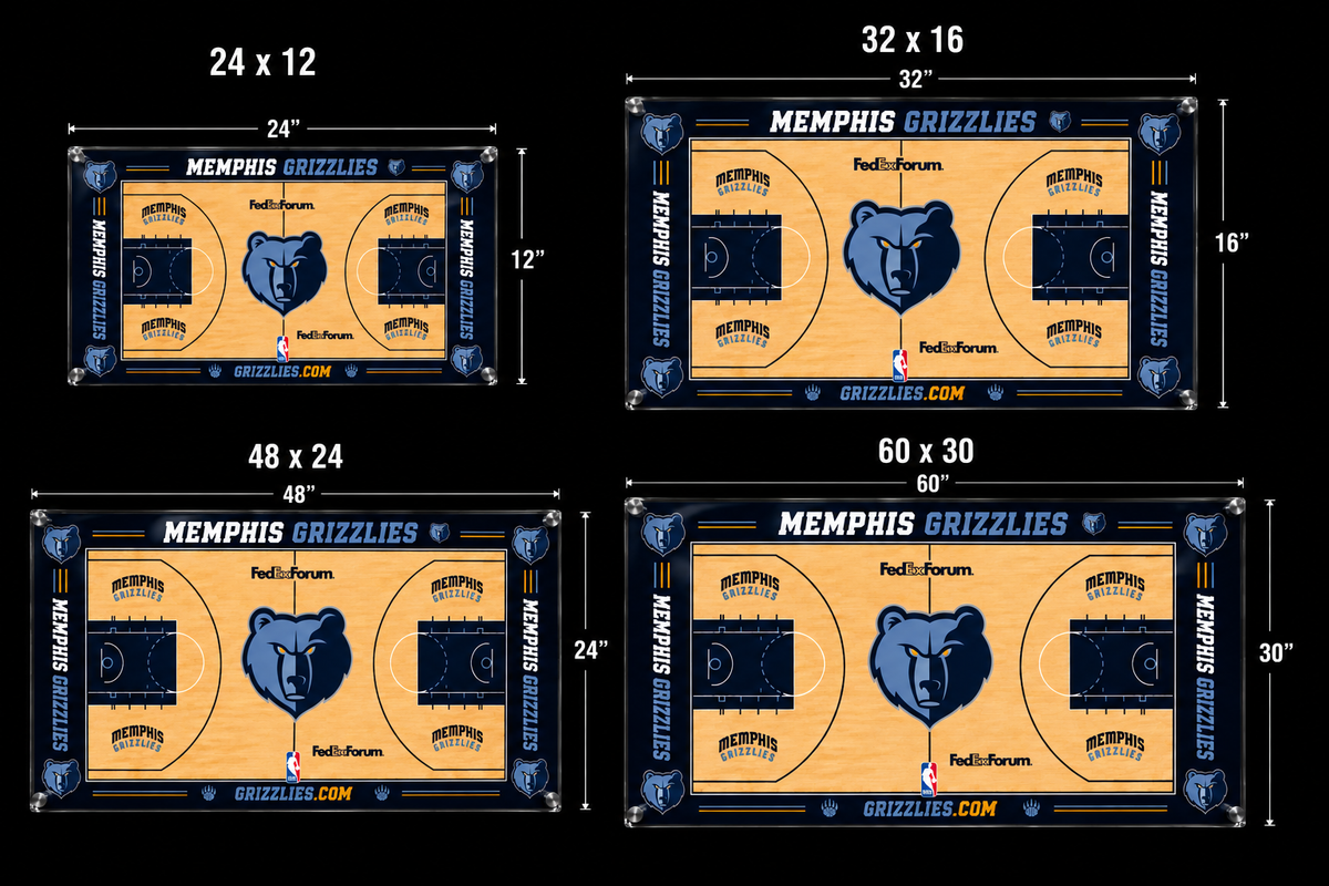 Memphis Grizzlies Basketball Court Acrylic Glass Wall Art