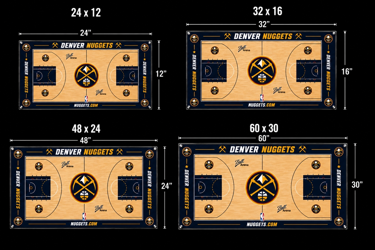 Denver Nuggets Basketball Court Acrylic Glass Wall Art