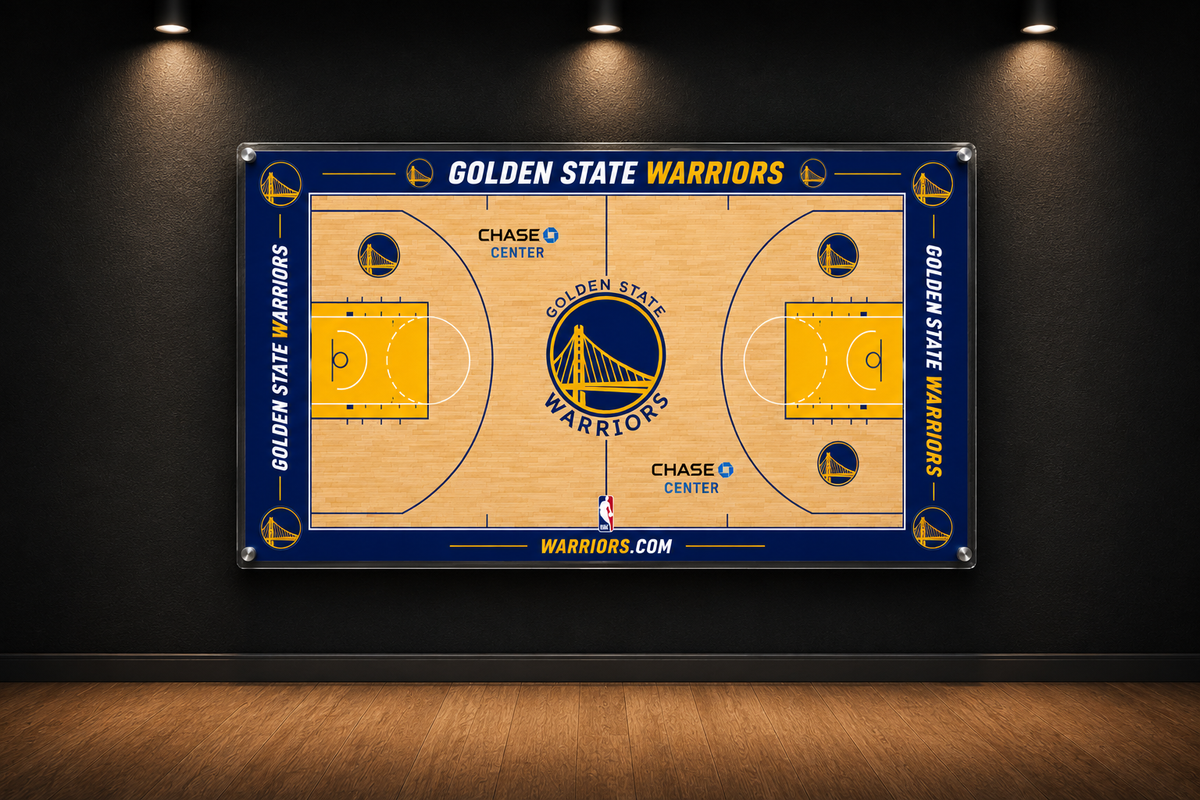 Golden State Warriors Basketball Court Acrylic Glass Wall Art