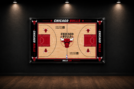 Chicago Bulls Basketball Court Acrylic Glass Wall Art