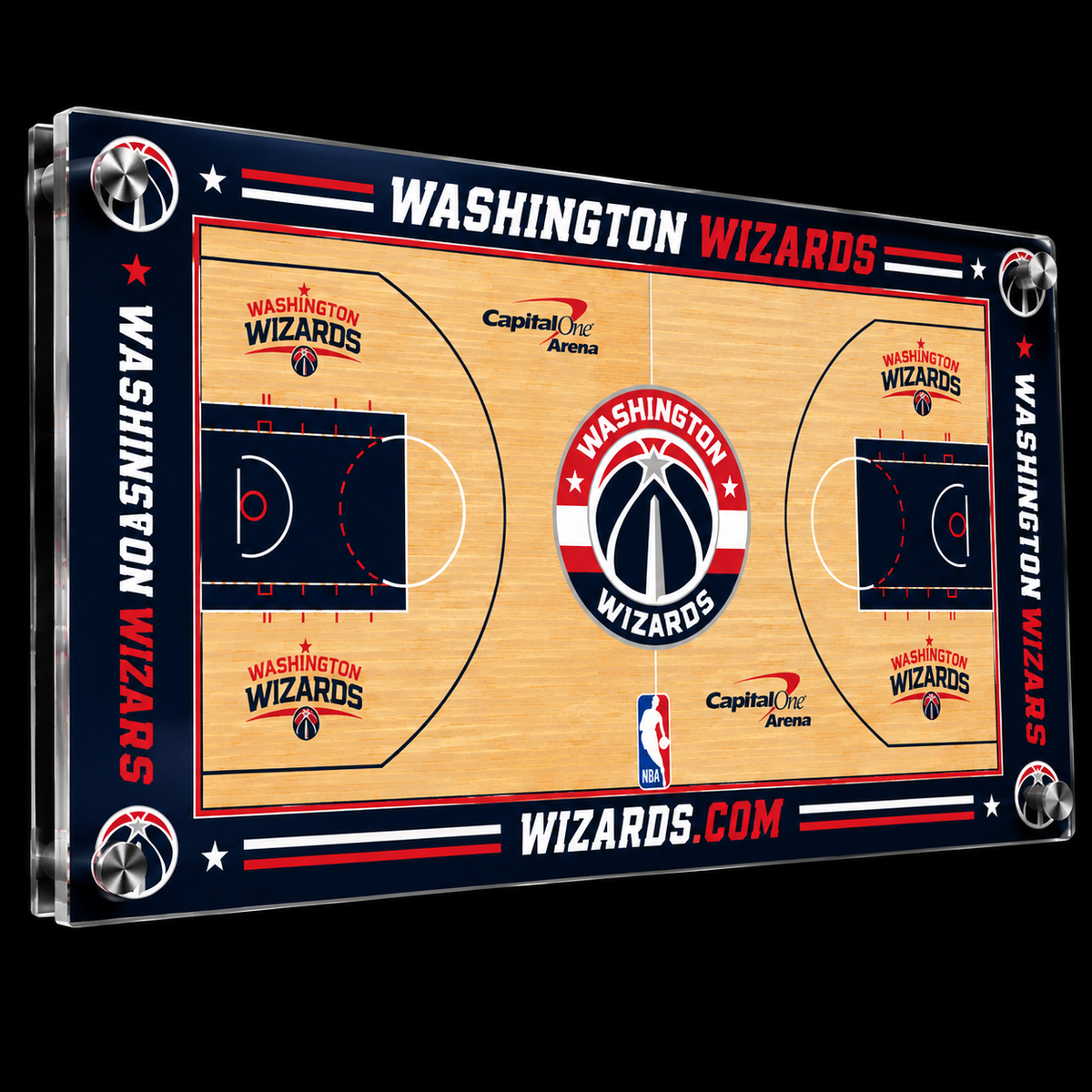 Washington Wizards Basketball Court Acrylic Glass Wall Art
