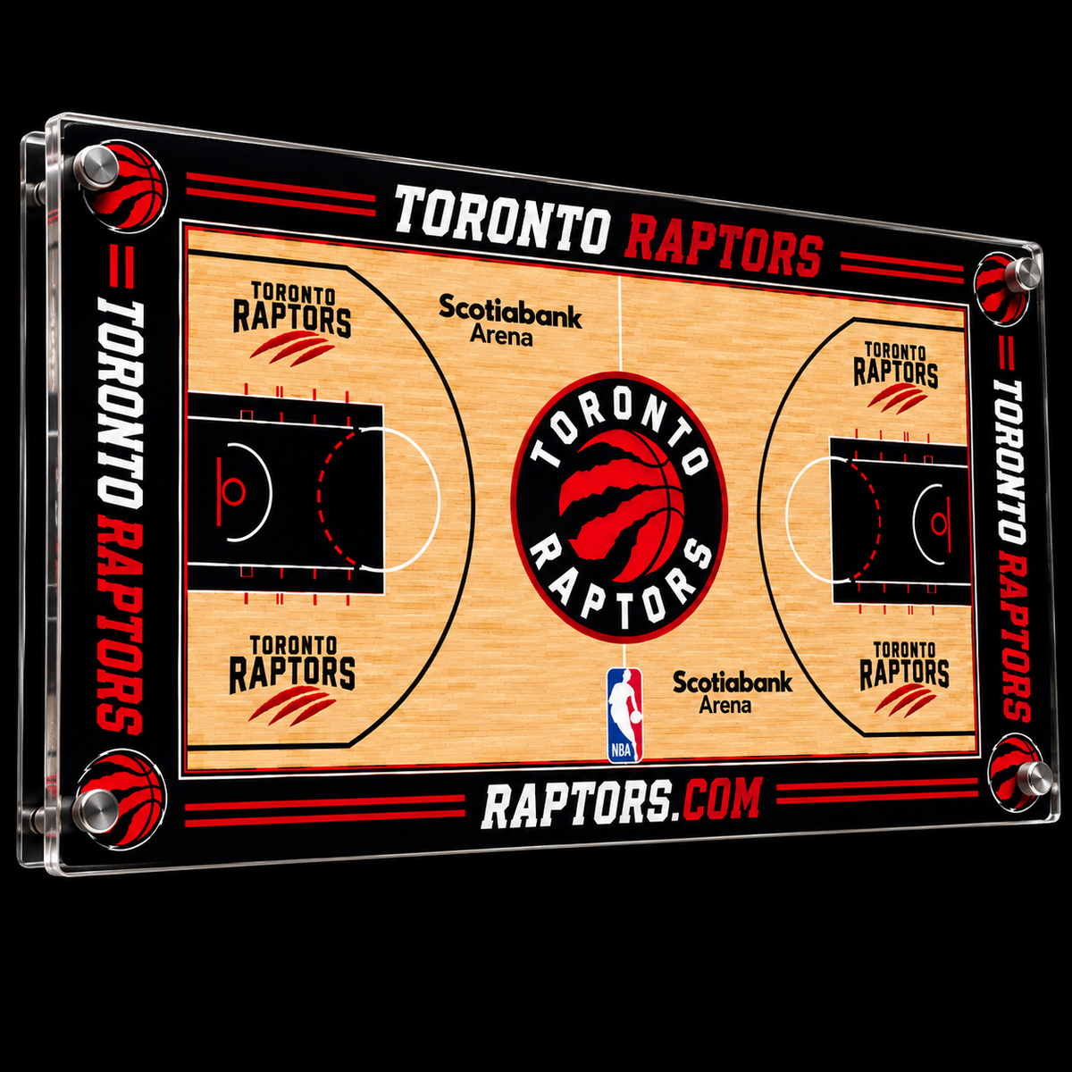 Toronto Raptors Basketball Court Acrylic Glass Wall Art