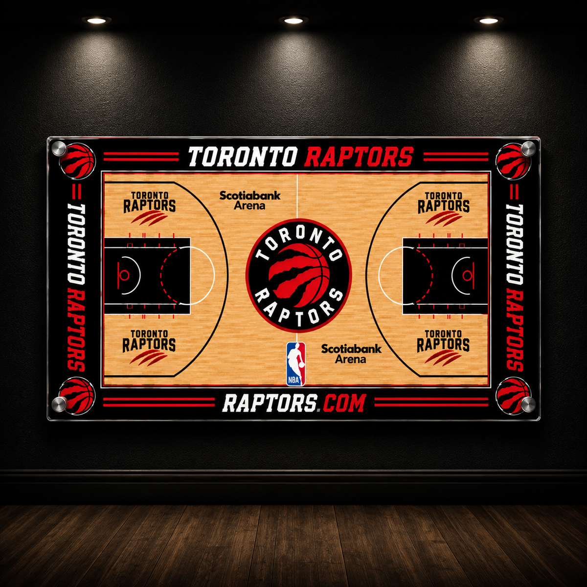 Toronto Raptors Basketball Court Acrylic Glass Wall Art