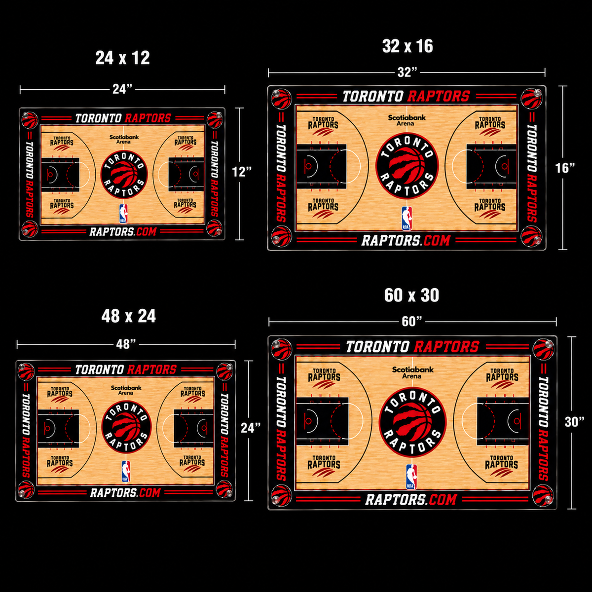 Toronto Raptors Basketball Court Acrylic Glass Wall Art