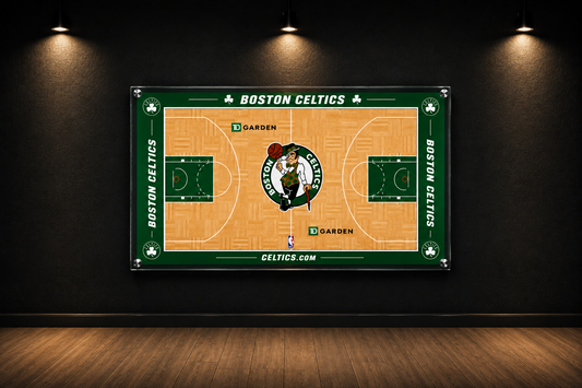 Boston Celtics Basketball Court Acrylic Glass Wall Art