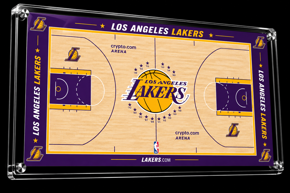 Los Angeles Lakers Basketball Court Acrylic Glass Wall Art