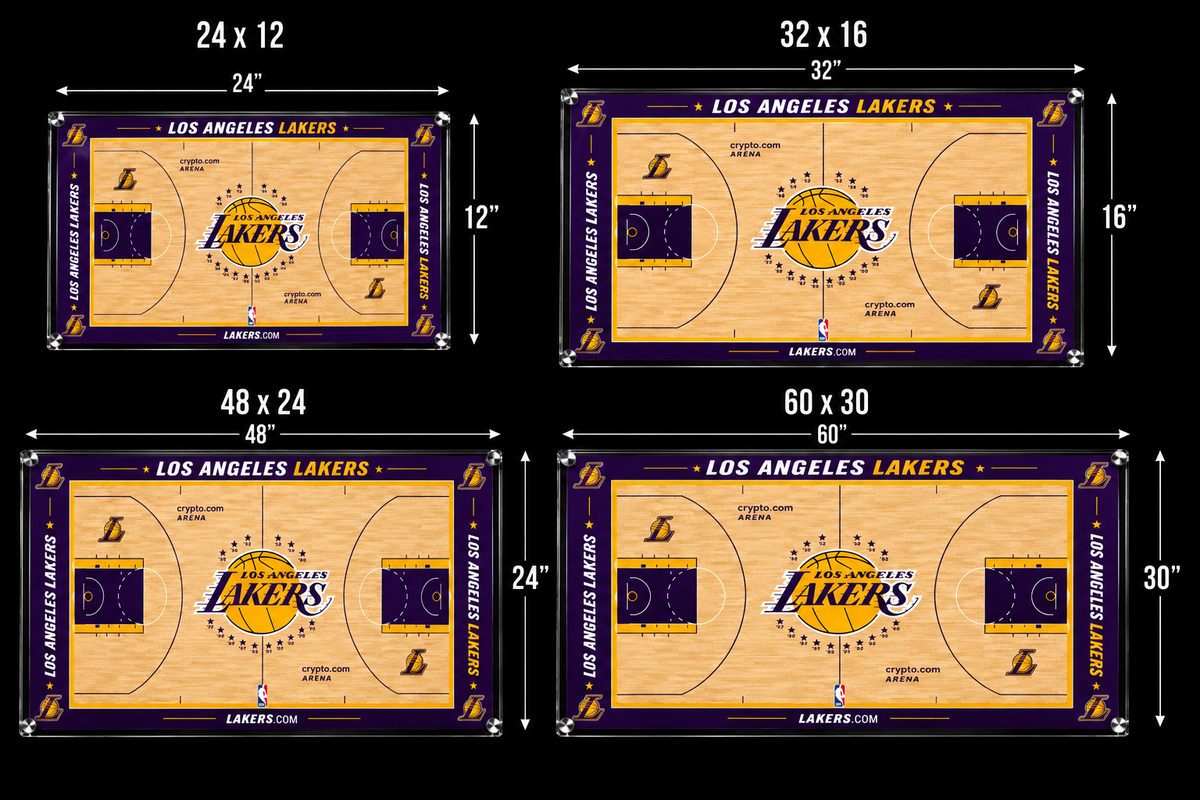 Los Angeles Lakers Basketball Court Acrylic Glass Wall Art