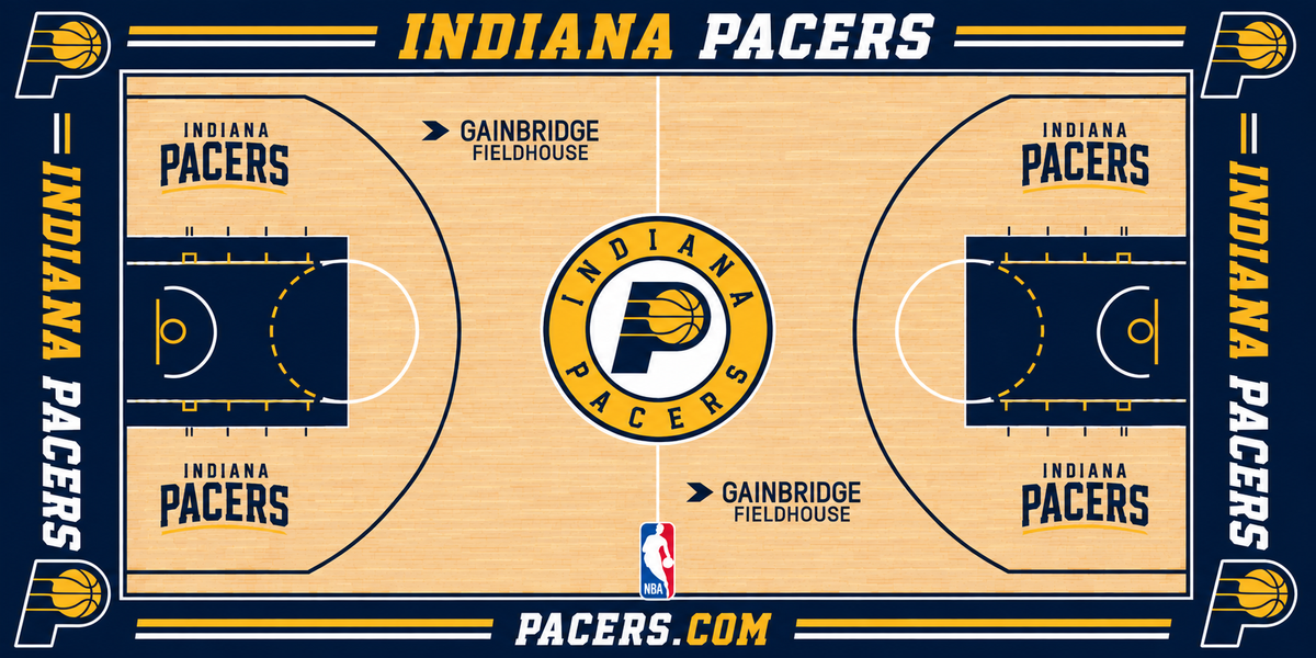 Indiana Pacers Basketball Court Acrylic Glass Wall Art
