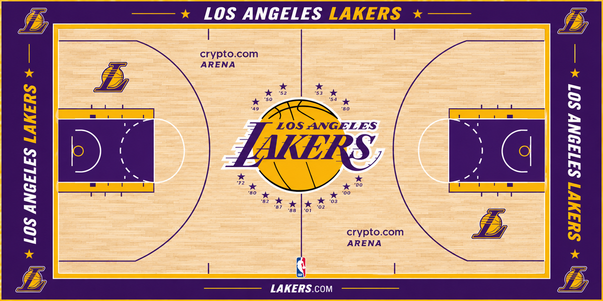 Los Angeles Lakers Basketball Court Acrylic Glass Wall Art