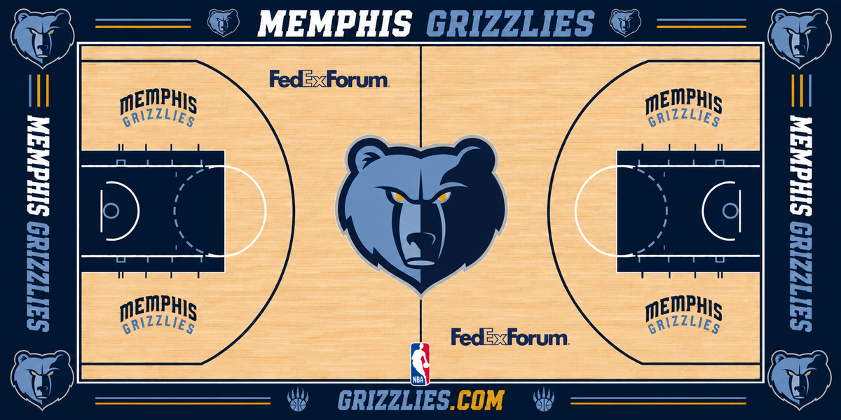 Memphis Grizzlies Basketball Court Acrylic Glass Wall Art