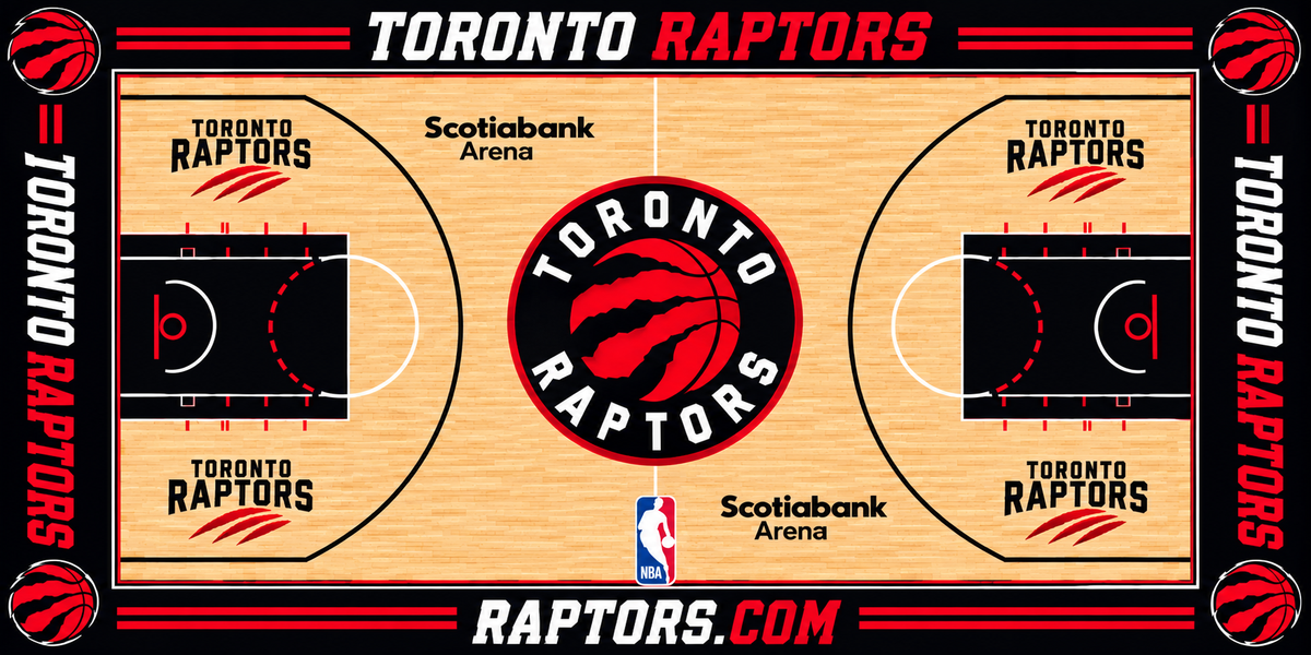 Toronto Raptors Basketball Court Acrylic Glass Wall Art