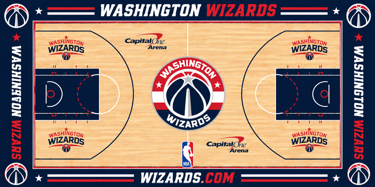 Washington Wizards Basketball Court Acrylic Glass Wall Art